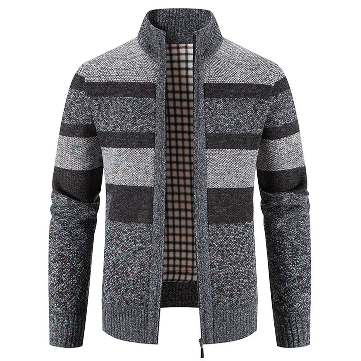 Men's fashionable cardigan with a modern and versatile check pattern Lisslune