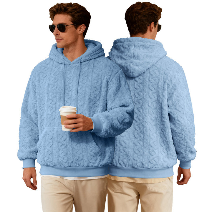 Men's Cozy Hoodie with Textured Fleece Lisslune