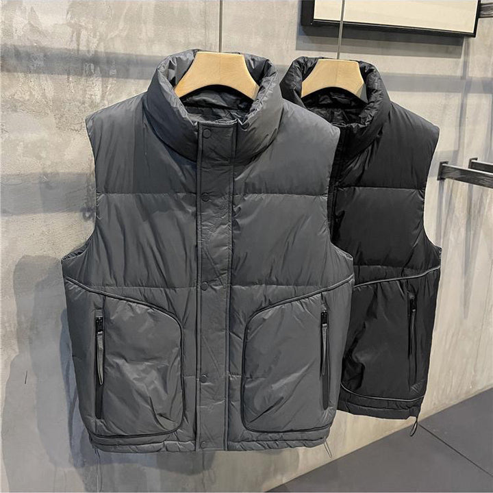 Men's Padded Vest with High Collar and Practical Pockets Lisslune