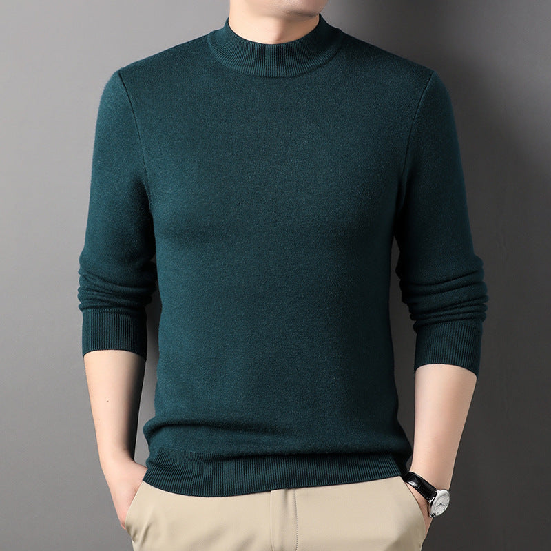 Men's Elegant Knit Sweater with Modern Stand-Up Collar Lisslune