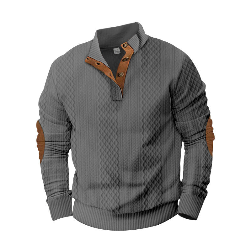 Men's stylish knit sweater with innovative collar and elegant contrast details Lisslune