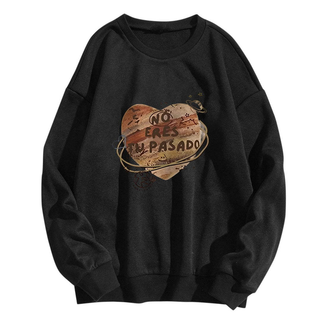 Women casual sweatshirt with creative heart design Lisslune