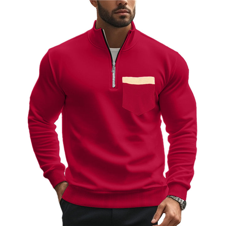Men's sweatshirt with zipper and chest pocket Lisslune