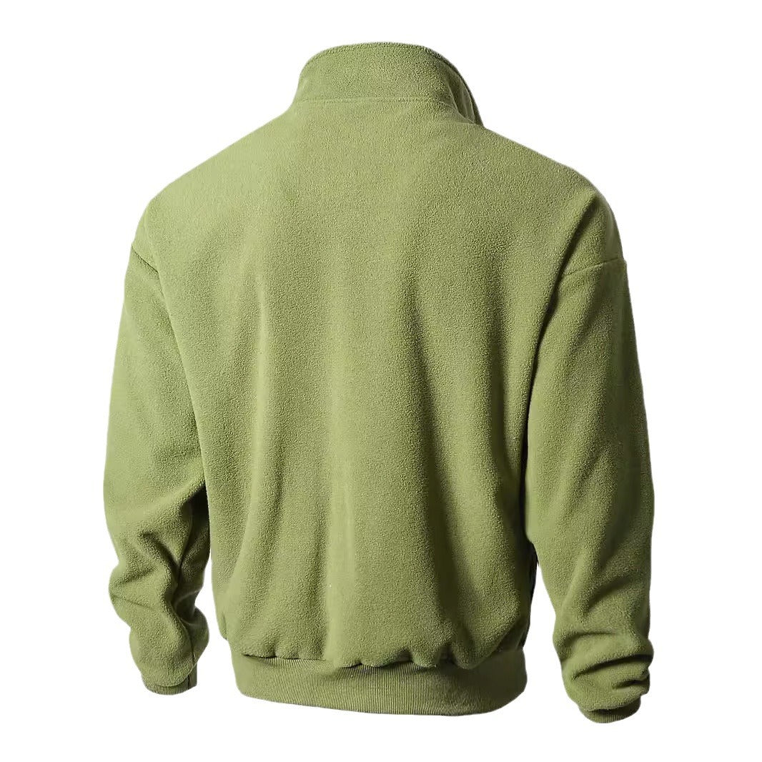 Men's fleece jacket with high collar and zipper Lisslune