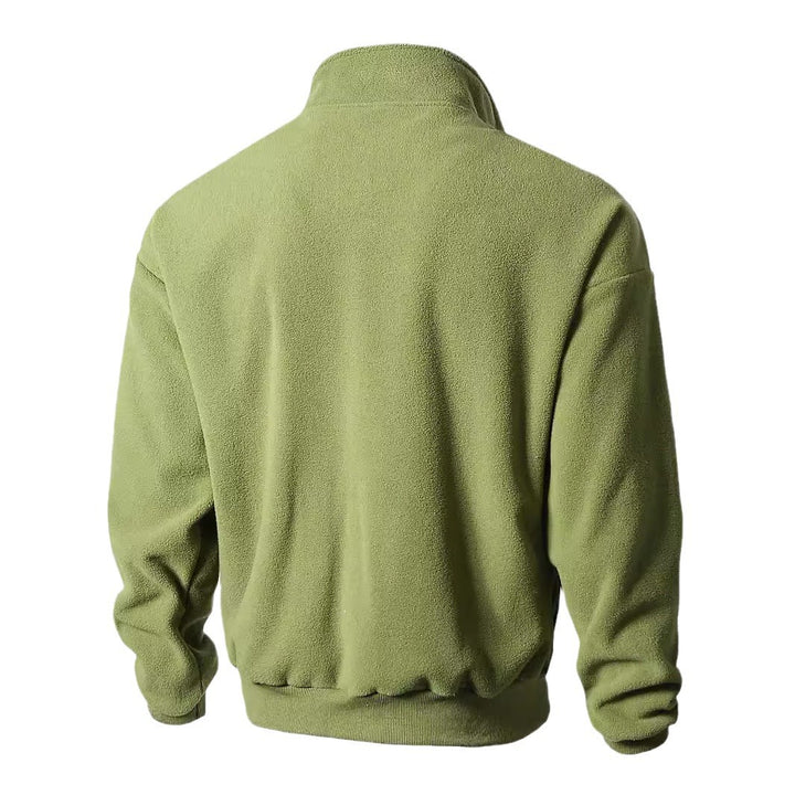 Men's fleece jacket with high collar and zipper Lisslune