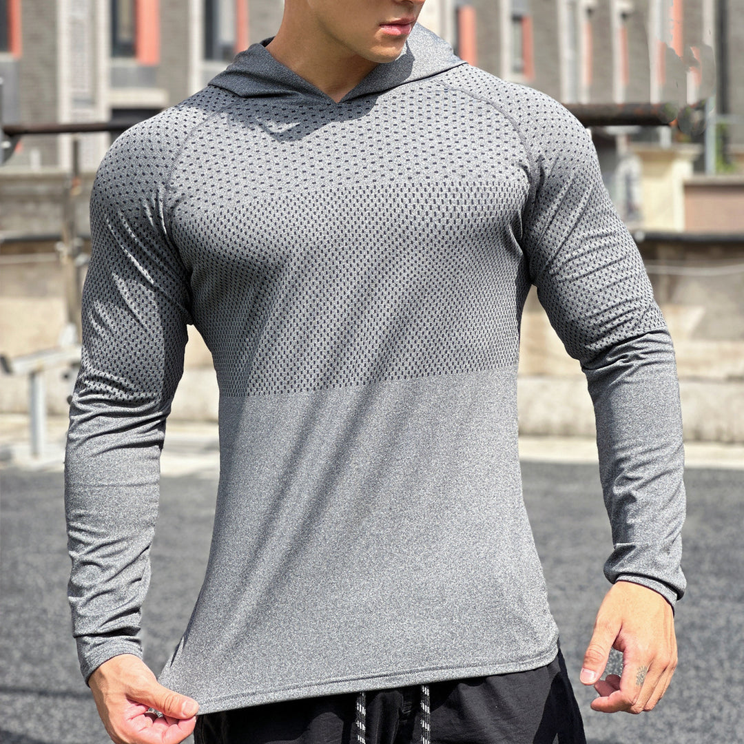 Men's Sporty Long Sleeve Shirt with Breathable Mesh Insert Lisslune