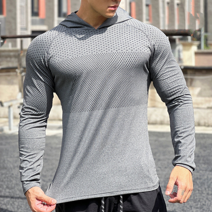 Men's Sporty Long Sleeve Shirt with Breathable Mesh Insert Lisslune