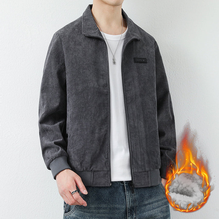 Men's cord jacket with high collar and practical pockets Lisslune