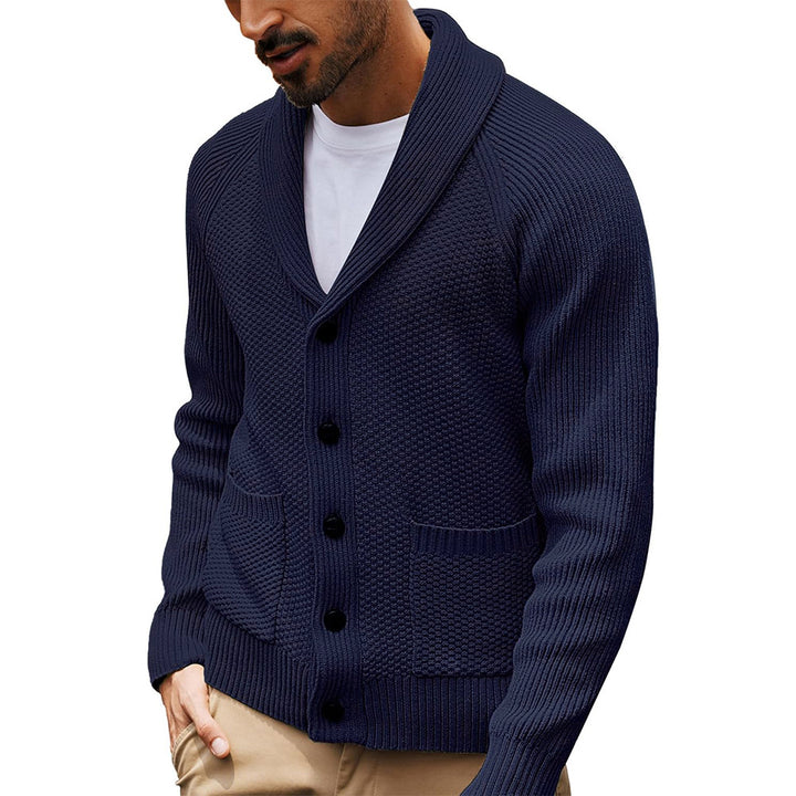 Men's cardigan with textured design and practical shawl collar Lisslune