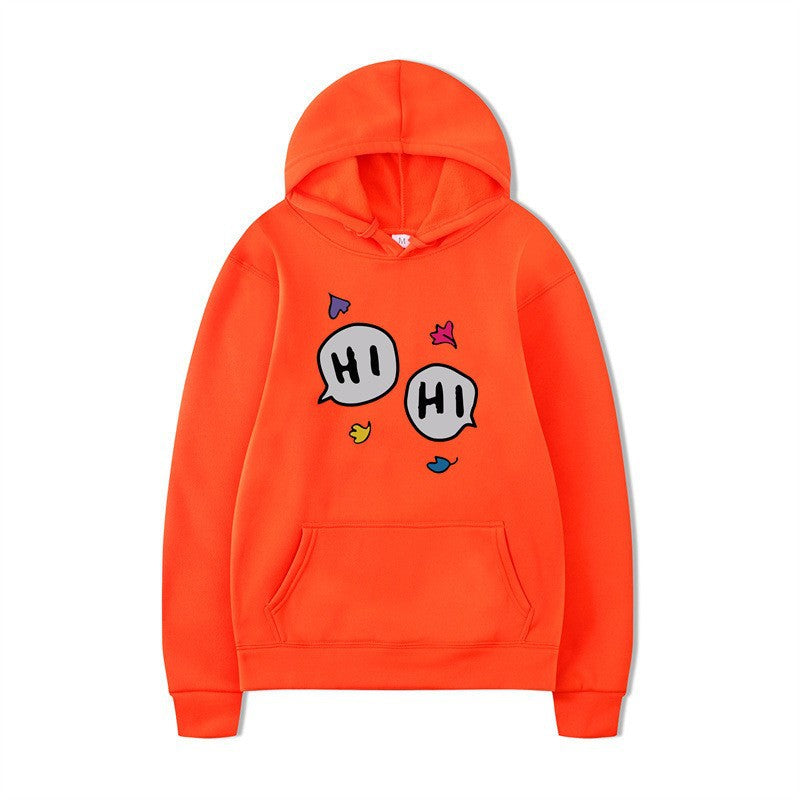 Women's hoodie with creative cartoon design and kangaroo pocket Lisslune