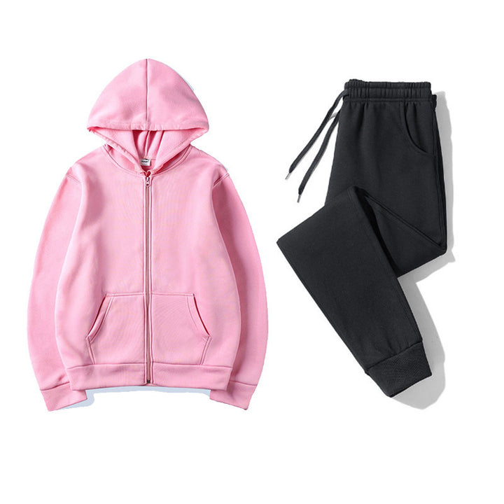 Women's sporty hoodie set with practical zipper and elastic waistband Lisslune