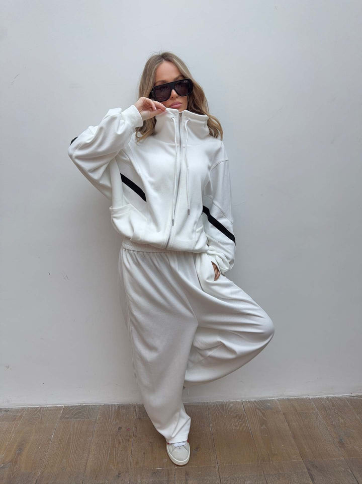 Women's sporty relax set with high collar and wide leg Lisslune