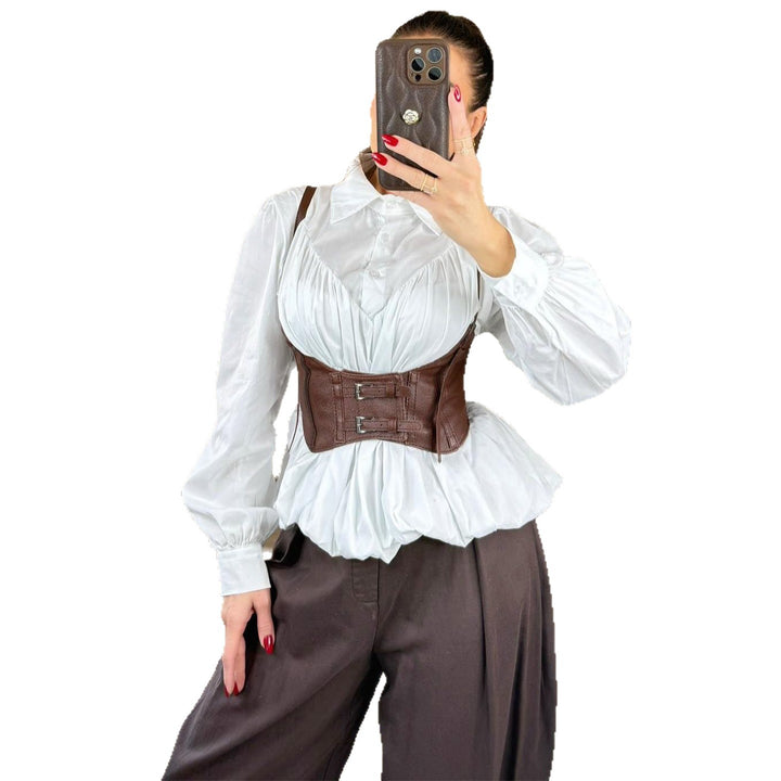 Ladies Corset Corset Top with Decorative Buckles Lisslune