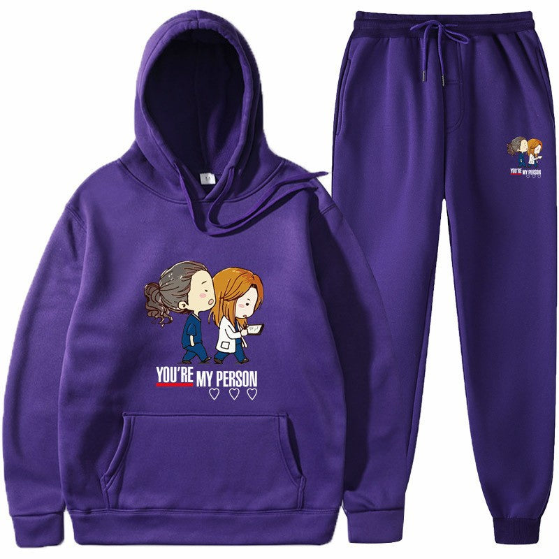 Women's Hoodie and Jogging Pants Set with Original Cartoon Design Lisslune
