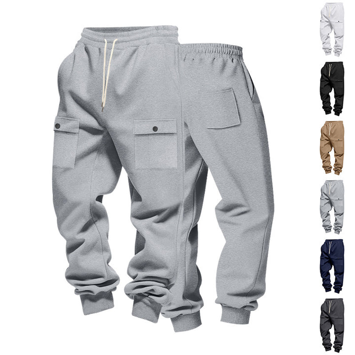Men's cargo jogging pants made of soft cotton blend with elastic waistband and practical pockets Lisslune