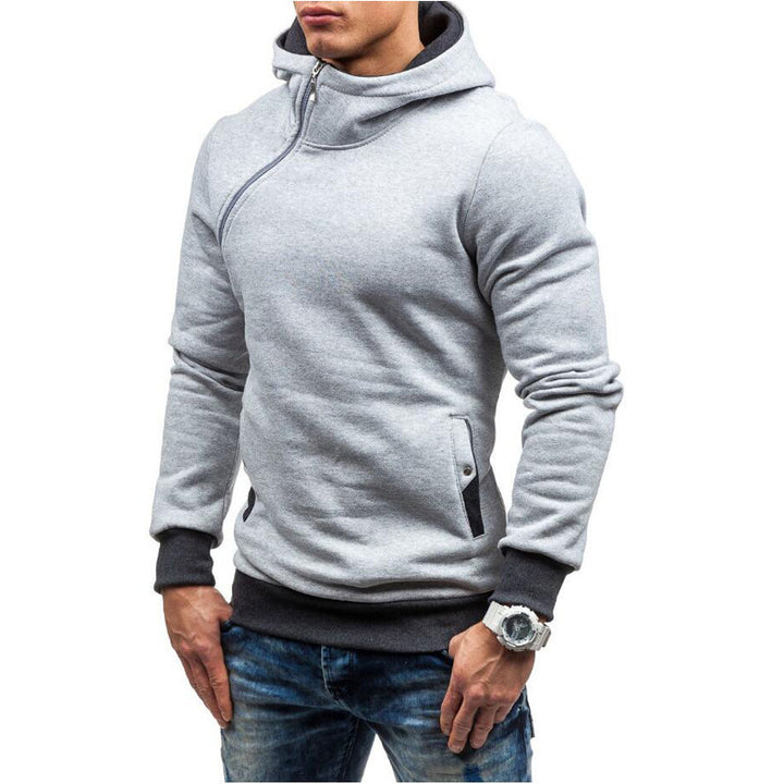 Men's stylish hoodie with side zipper and contrasting sleeves Lisslune