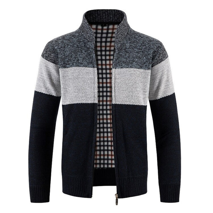 Men's cardigan with textured design and modern collar Lisslune
