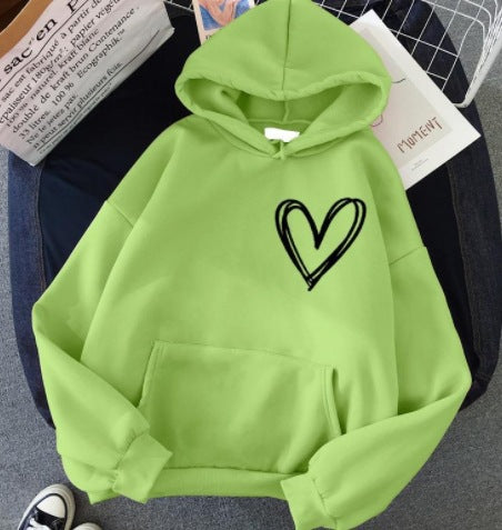 Women's hooded sweatshirt with lovely heart motif Lisslune
