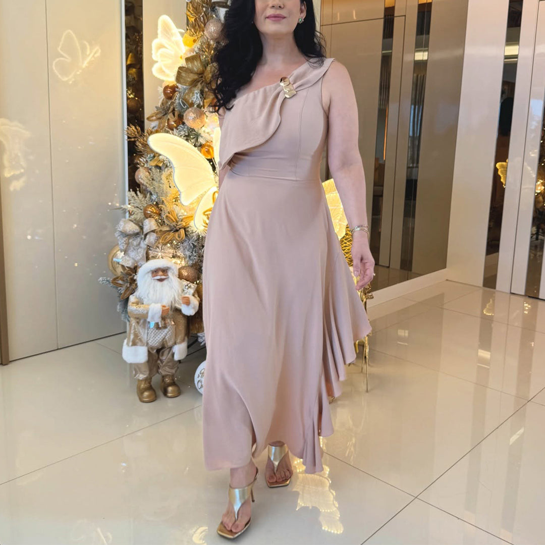 Women's Maxi Dress with Elegant Gathering Lisslune