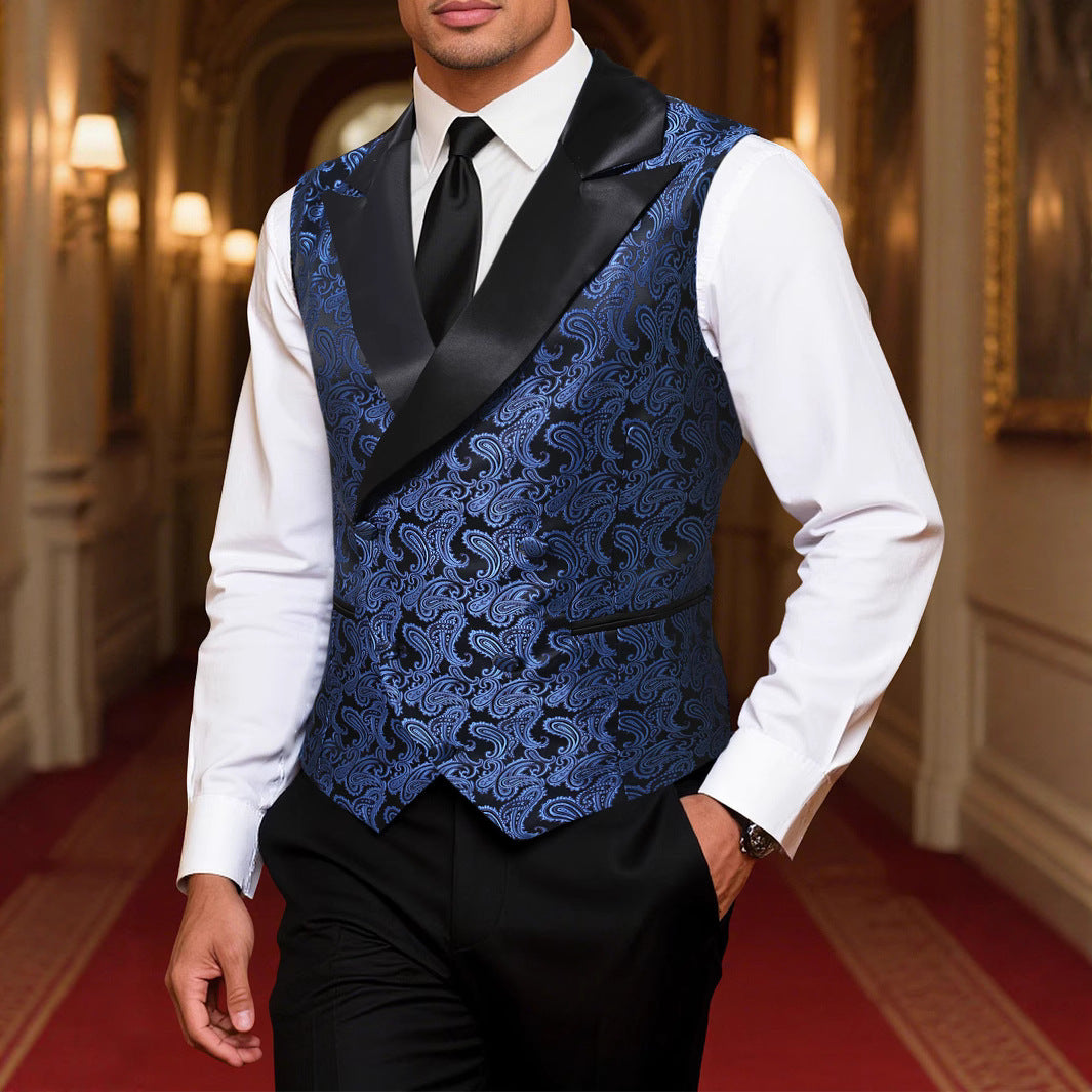 Men's elegant paisley waistcoat with shiny finish Lisslune
