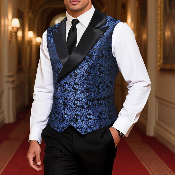 Men's elegant paisley waistcoat with shiny finish Lisslune