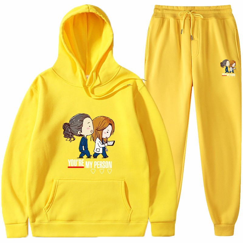 Women's Hoodie and Jogging Pants Set with Original Cartoon Design Lisslune