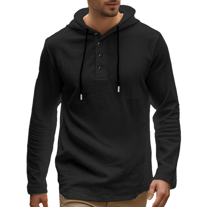 Men's hooded sweater with two-button closure and sporty cut Lisslune