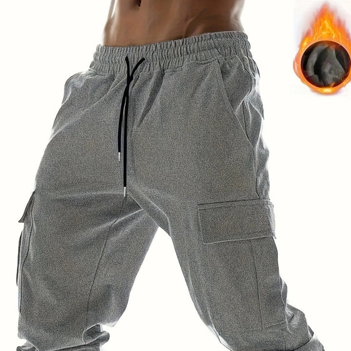 Men's cargo pants with elastic waistband and versatile pockets Lisslune