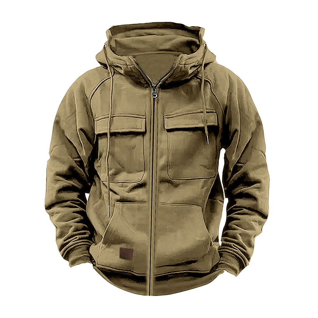 Men's multifunctional hoodie with zipper and spacious pockets Lisslune