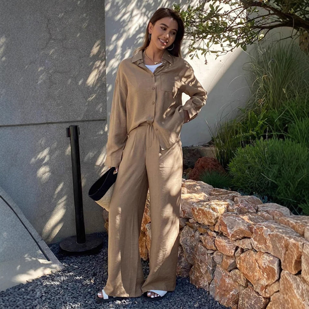 Damen Bequemes Lounge-Set aus leichtem Stoff mit eleganten Details Lisslune