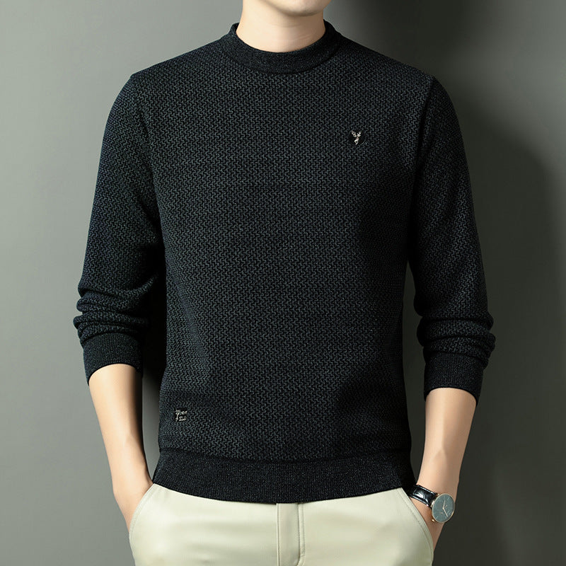 Men's Knitted Sweater with Sophisticated Textured Pattern Lisslune