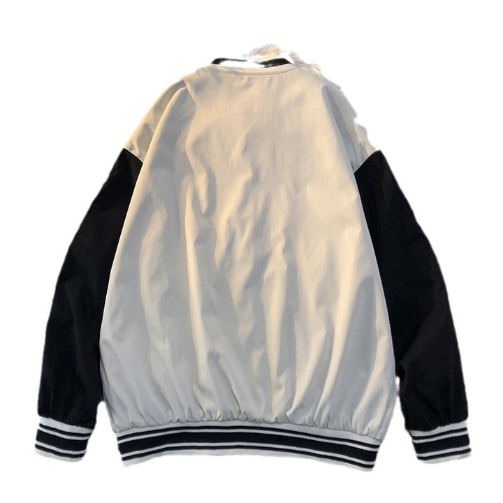 Men's college jacket with embroidered logo and contrasting sleeves Lisslune