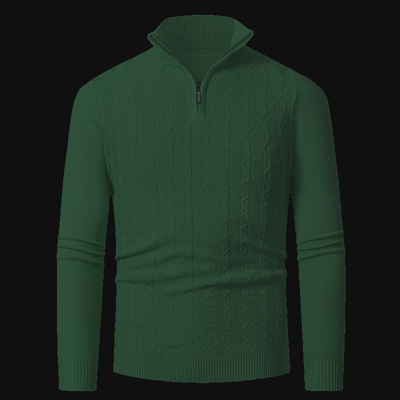 Men's knitted pullover with modern collar and zipper Lisslune