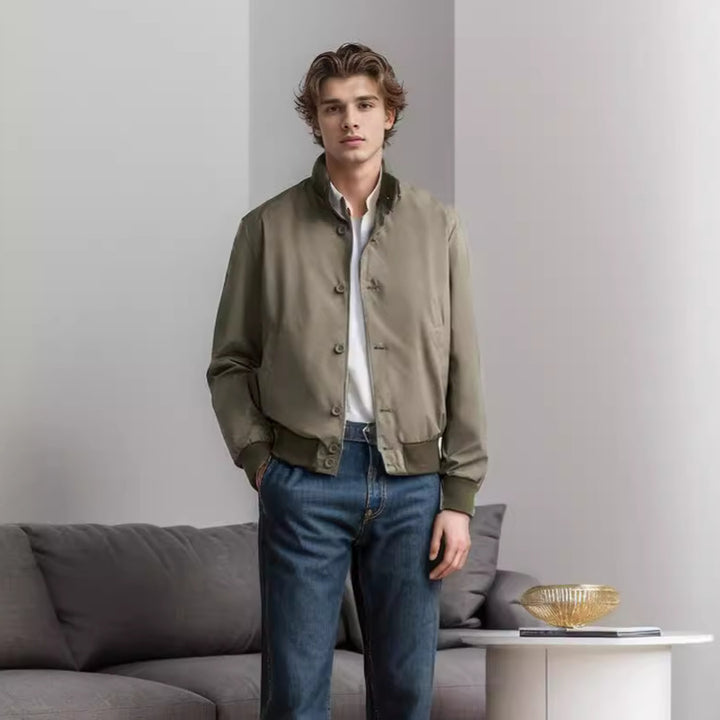 Men's stylish leisure jacket with protective high collar and practical pockets Lisslune