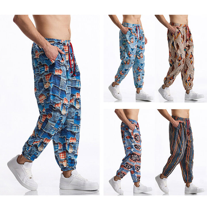 Men's casual sweatpants with trendy pattern Lisslune