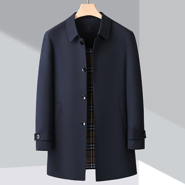 Men's Fashionable Long Coat with Functional Inner Lining Lisslune