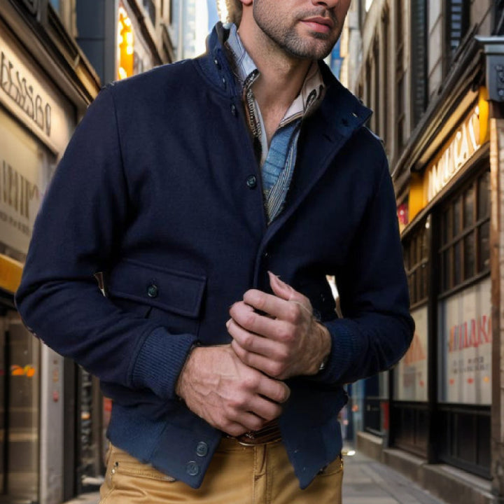 Men's casual and structured cotton jacket with practical pockets Lisslune