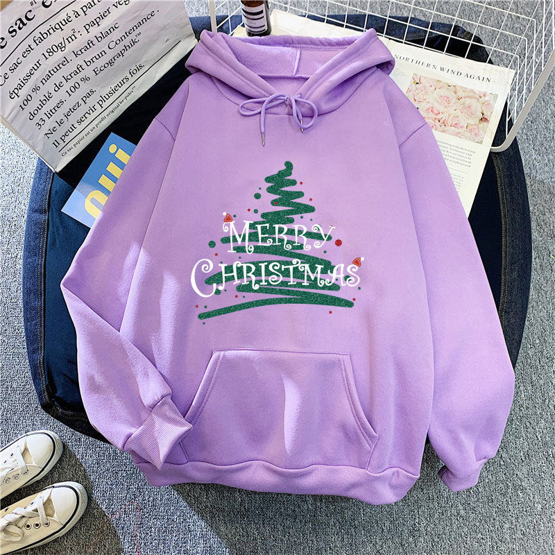 Women's hooded sweatshirt with festive Christmas design Lisslune