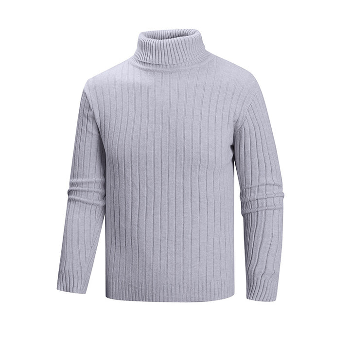 Men's elegant sweater with high collar and fine ribbed structure Lisslune