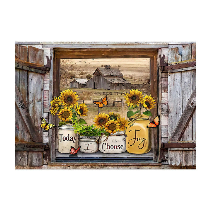 Lisslune | Decorative Butterfly Sunflower Wall Painting