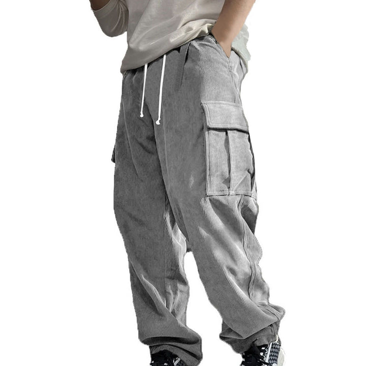 Men's casual cargo pants with soft cord material Lisslune