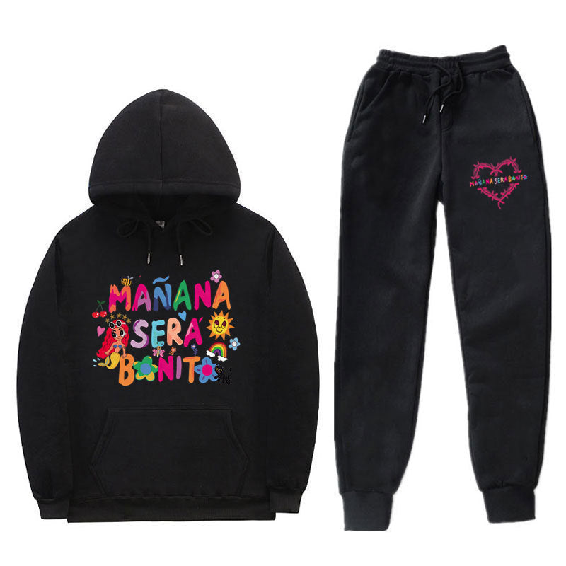 Women's Sweatshirt and Jogging Pants Set with Colorful Print Lisslune