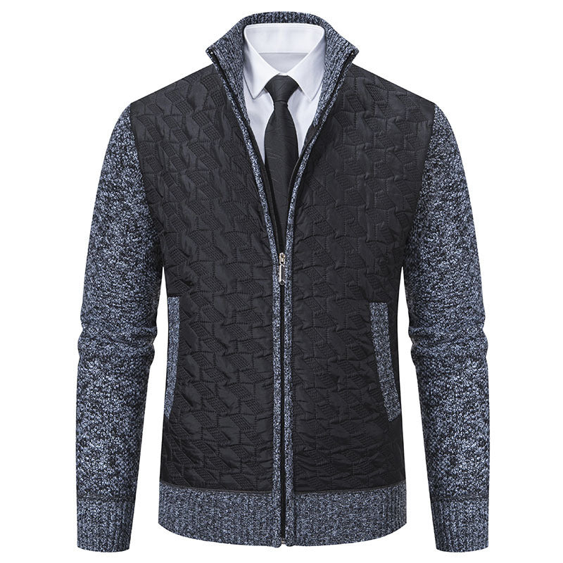 Men's elegant hybrid jacket with quilted design and refined knit sleeves Lisslune