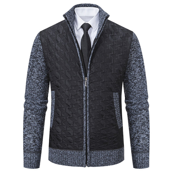 Men's elegant hybrid jacket with quilted design and refined knit sleeves Lisslune