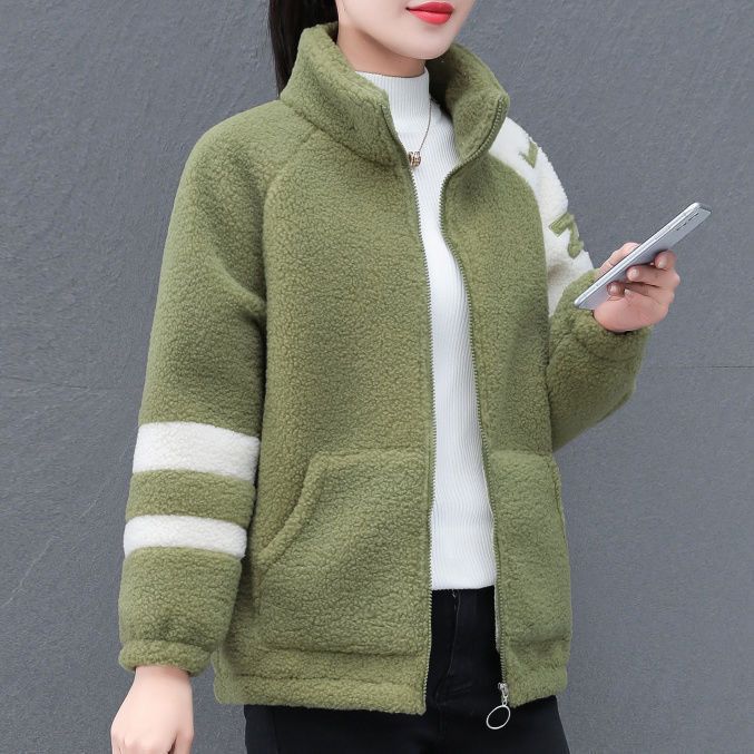 Women's fleece jacket with high collar and side pockets Lisslune