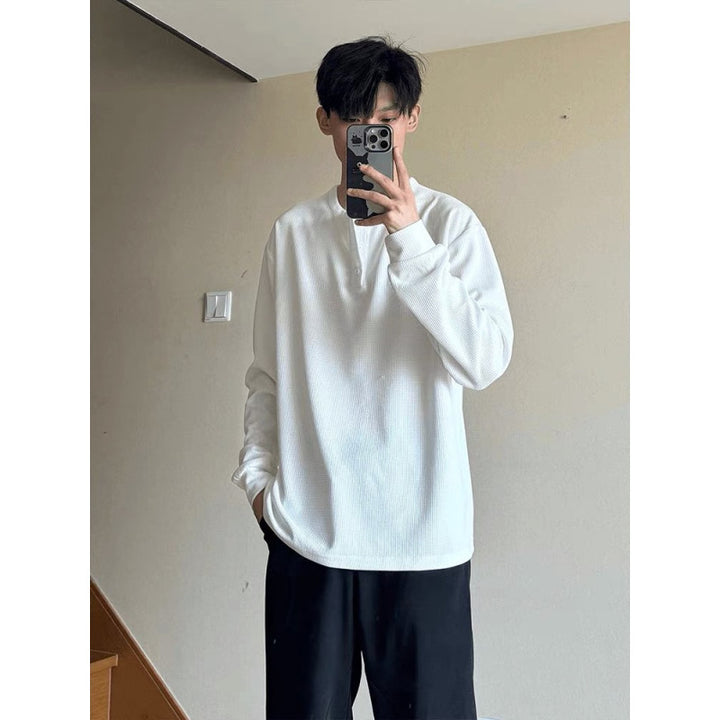 Men's long sleeve shirt with textured fabric Lisslune
