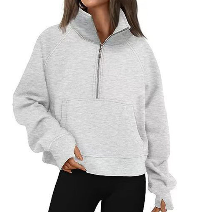 Women's Sporty Hoodie with High Collar Lisslune