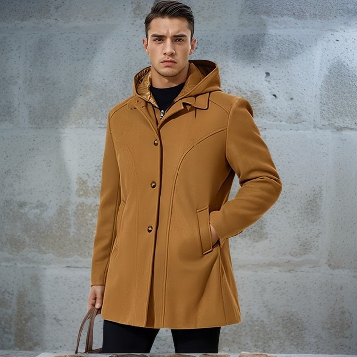 Men's transitional jacket with hood and modern detailing Lisslune