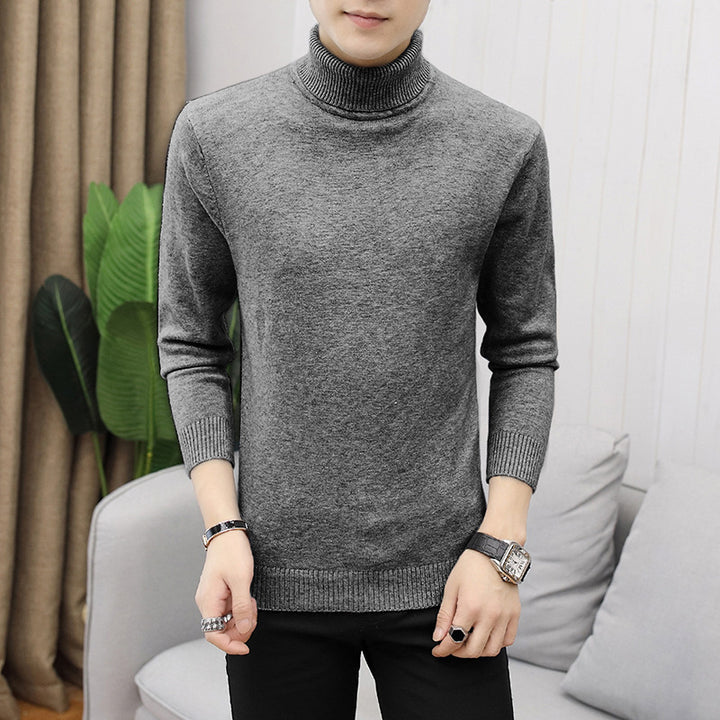 Men's stylish turtleneck sweater with fine structure Lisslune