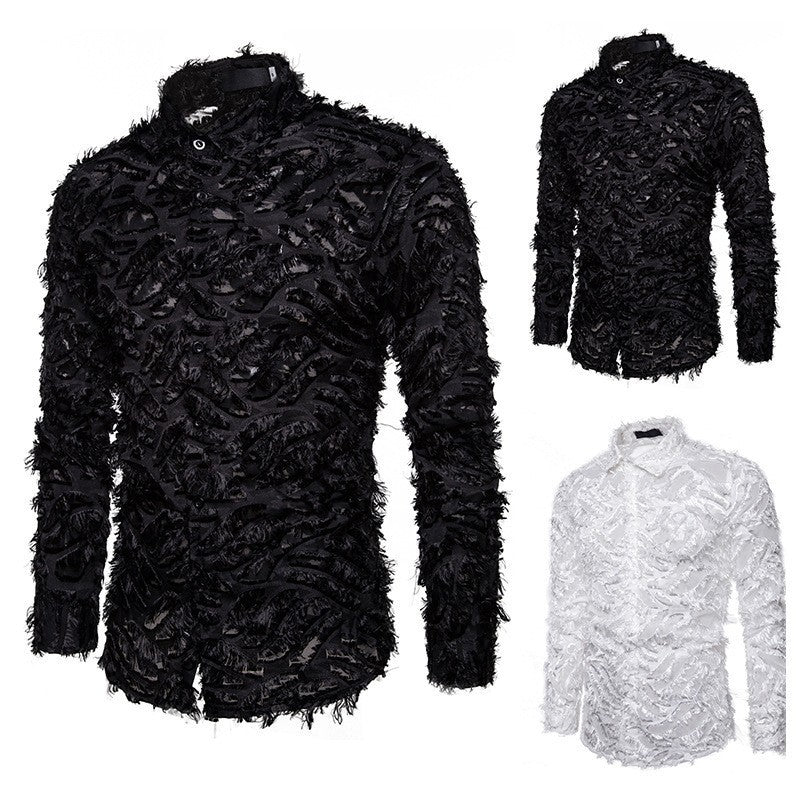 Men's Stylish Shirt with Textured Design Lisslune